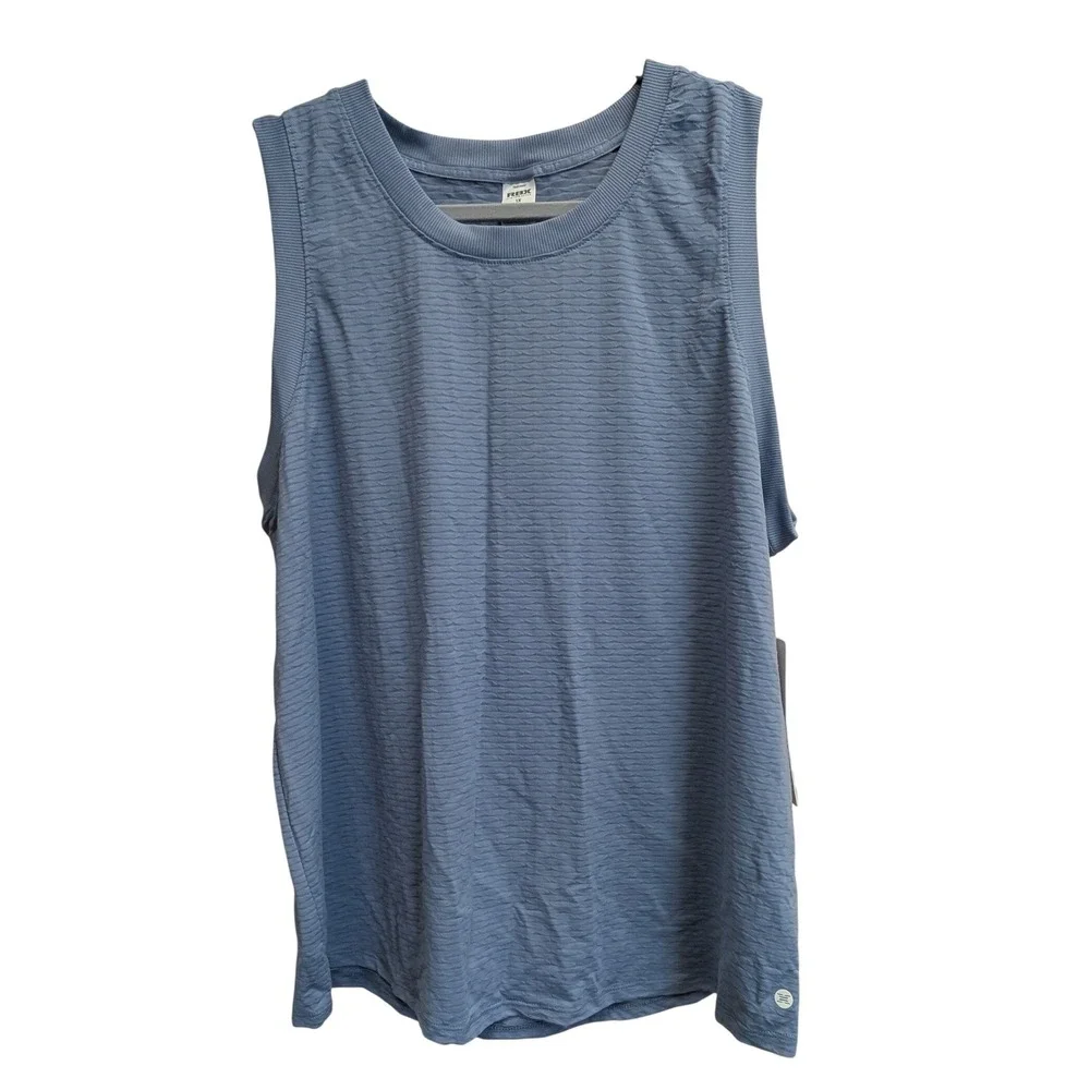 RBX Active Mens Blue Textured Performance Tank Top Muscle Shirt 1X NWT Gym Beach - Picture 8 of 10